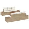 vidaXL Ensemble de canap&eacute; de jardin 7 pc Beige et cr&egrave;me polyrotin