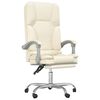 vidaXL Fauteuil de massage inclinable de bureau Cr&egrave;me Similicuir