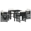 vidaXL Ensemble de salle à manger pour jardin 5 pcs Noir polyrotin