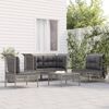 vidaXL Salon de jardin 5 pcs avec coussins Gris Résine tressée