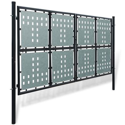 vidaXL Portail simple de clôture Noir 300x250 cm