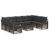 vidaXL Ensemble de canap&eacute; de jardin 10 pc Gris polyrotin