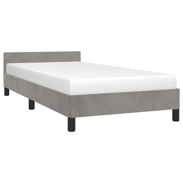 vidaXL Cadre de lit sans matelas gris clair 90x200 cm velours
