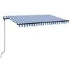 vidaXL Auvent r&eacute;tractable Bleu et Blanc 300 x 250 cm Polyester