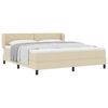 vidaXL Lit boxspring avec matelas Cr&egrave;me 180 x 200 cm tissu