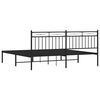 vidaXL Cadre de lit m&eacute;tal sans matelas avec t&ecirc;te de lit noir 183x213cm