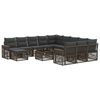 vidaXL Ensemble de canap&eacute; de jardin 13 pcs Gris et Gris fonc&eacute;