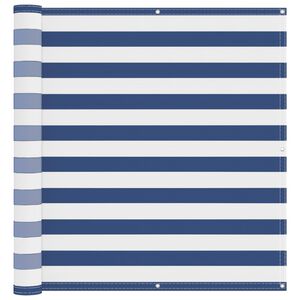 vidaXL &Eacute;cran de balcon Bleu et Blanc 110 x 800 cm Tissu Oxford