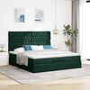 vidaXL Cadre de lit ottoman avec matelas vert fonc&eacute; 160x200 cm velours