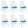 vidaXL Coussins de chaise de jardin lot de 6 turquoise 40x40x4cm tissu