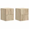 vidaXL Cabinet de chevet mural 2 pcs Ch&ecirc;ne Sonoma 34,5 x 33 x 40 cm