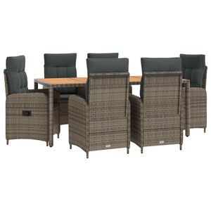 vidaXL Ensemble de repas ext&eacute;rieur 7 pc Gris clair et gris fonc&eacute;