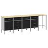 vidaXL Ensemble de placards de travail avec tiroir 5 pc Noir et gris