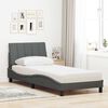 vidaXL Lit avec matelas Hanko gris fonc&eacute; 90x190 cm tissu