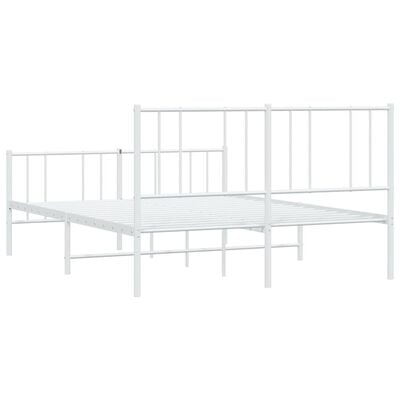 vidaXL Cadre de lit métal sans matelas et pied de lit blanc 120x190 cm