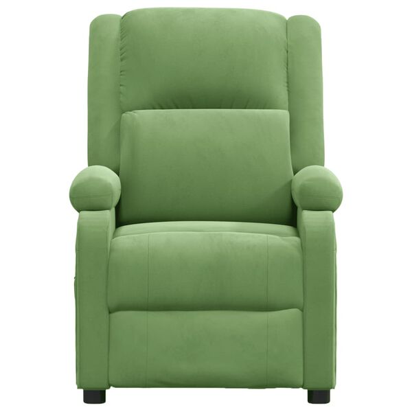 vidaXL Fauteuil de massage Vert clair velours