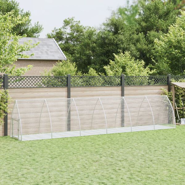 vidaXL Clapier argent&eacute; 105x600x120 cm acier galvanis&eacute;