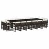 vidaXL Ensemble &agrave; manger de jardin et coussins 17 pcs marron rotin