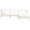 vidaXL Canap&eacute; de jardin 3 places et repose-pied blanc bois pin massif