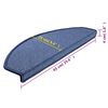 vidaXL Tapis d'escalier 10 pi&egrave;ces 65 x 24 x 4 cm Bleu Demi-rond Grand