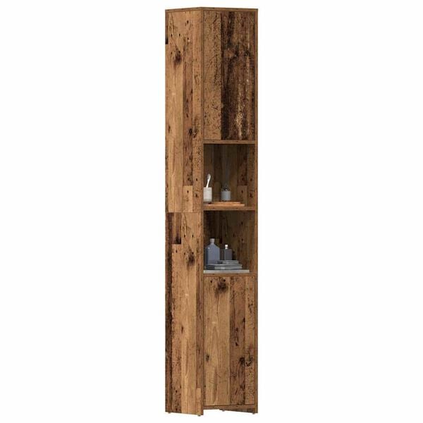 vidaXL Armoire salle de bain vieux bois 30x30x183,5 cm bois ing&eacute;nierie