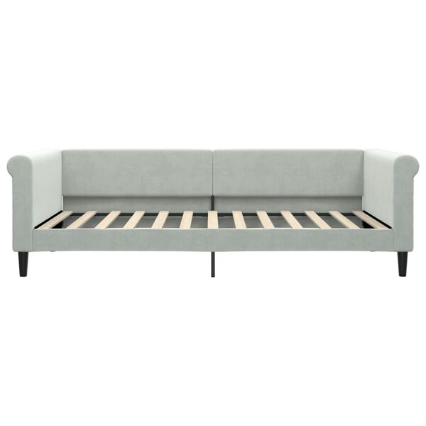 vidaXL Lit de jour avec matelas gris clair 100x200 cm velours