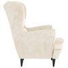 vidaXL Fauteuil blanc crème velours