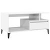 vidaXL Table basse Blanc brillant 90x49x45 cm Bois d'ing&eacute;nierie