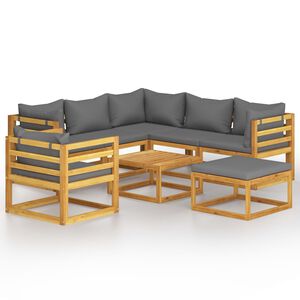 vidaXL Salon de jardin 8 pcs avec coussin Bois d'acacia solide
