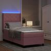 vidaXL Lit &agrave; ressorts avec matelas avec LED Rose 90 x 200 cm Velours