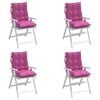 vidaXL Coussins de chaise à dossier bas lot de 4 rose tissu oxford