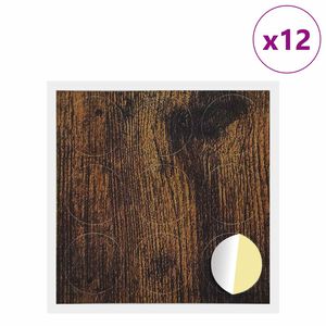 vidaXL Couverture de vis auto-adh&eacute;sive 12 pcs Ch&ecirc;ne fum&eacute; &Oslash; 20 x 0,5 mm