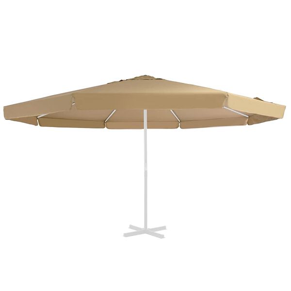 vidaXL Tissu de remplacement pour parasol d'extérieur Taupe 515 cm