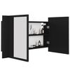 vidaXL Armoire à miroir de salle de bain LED Noir 80x12x45 Acrylique