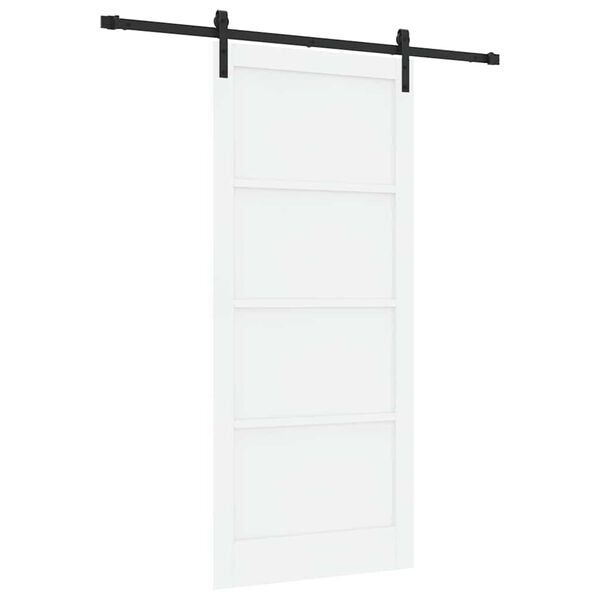vidaXL Porte coulissante Blanc et Noir 93 x 211 cm Pin massif