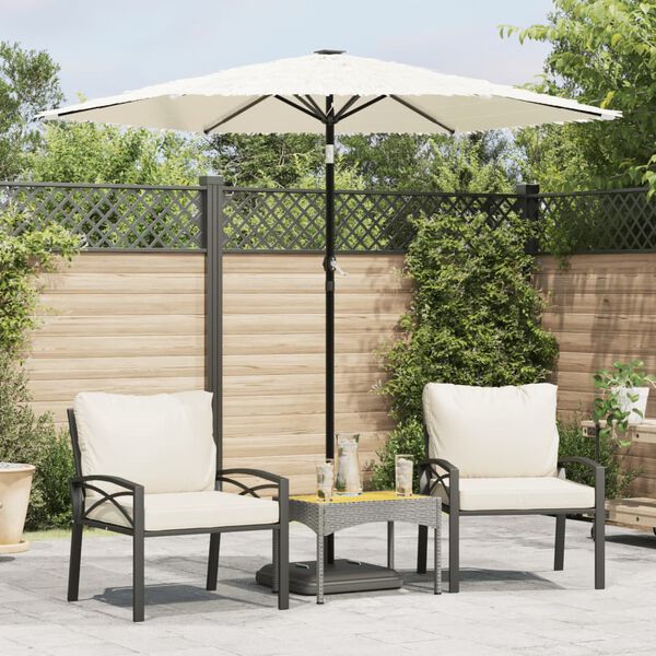 vidaXL Parasol de jardin avec m&acirc;t en acier blanc 223x223x213 cm