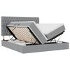 vidaXL Lit de rangement LED avec matelas Gris clair 200 x 200 cm Tissu