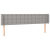 vidaXL T&ecirc;te de lit avec oreilles Gris clair 203x16x78/88 cm Tissu