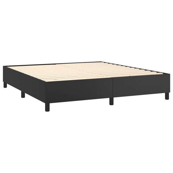 vidaXL Sommier &agrave; lattes de lit avec matelas Noir 180x200 cm Similicuir