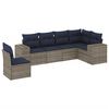 vidaXL Ensemble de canap&eacute; de jardin 6 pcs avec coussins gris r&eacute;sine tress&eacute;e
