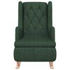 vidaXL Fauteuil avec pieds &agrave; bascule en bois d'h&eacute;v&eacute;a Vert fonc&eacute; Tissu