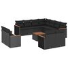 vidaXL Salon de jardin 12 pcs avec coussins noir r&eacute;sine tress&eacute;e