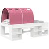 vidaXL Cadre de lit avec tunnel avec &eacute;tag&egrave;re 3 pi&egrave;ces Blanc et rose