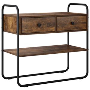vidaXL Table console Ch&ecirc;ne fum&eacute; 80 x 40 x 75 cm Bois d'ing&eacute;nierie