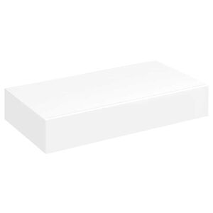 vidaXL &Eacute;tag&egrave;re murale avec 1 tiroir MDF Blanc Rangement de livres/DVD