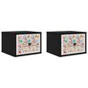 vidaXL Cabinet de chevet mural MAINZ 2 pc Ch&ecirc;ne noir 36 x 33 x 25 cm