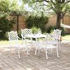 vidaXL Ensemble de tables de jardin 5 pcs Blanc Aluminium coul&eacute;
