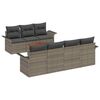 vidaXL Ensemble de canap&eacute; de jardin avec coussin 8 pcs Gris polyrotin