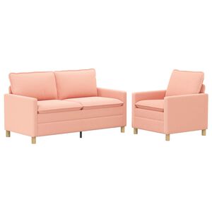 vidaXL Ensemble de Canap&eacute;s 2 pc Rose Tissu