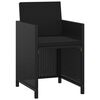 vidaXL Ensemble &agrave; d&icirc;ner de jardin avec coussins 3 pcs poly rotin noir